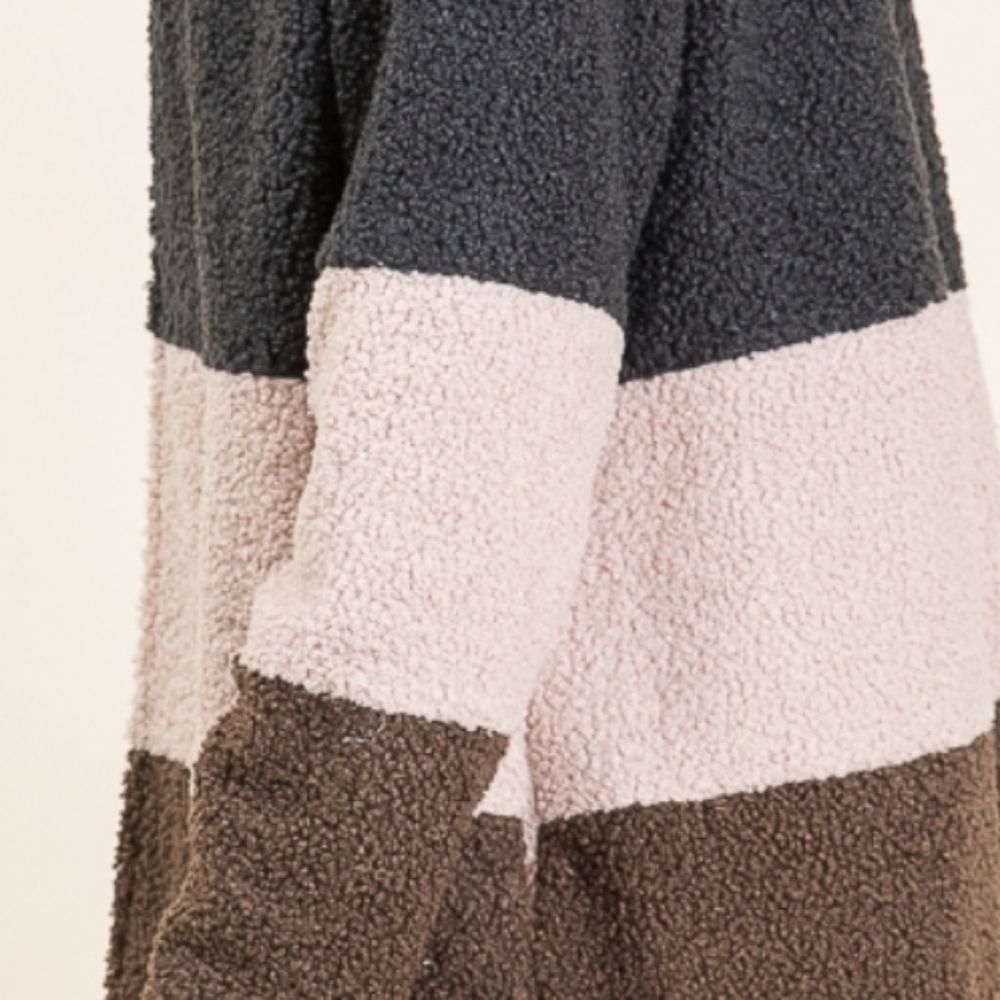 Grey Color Block Cardigan - Picture 5 of 5